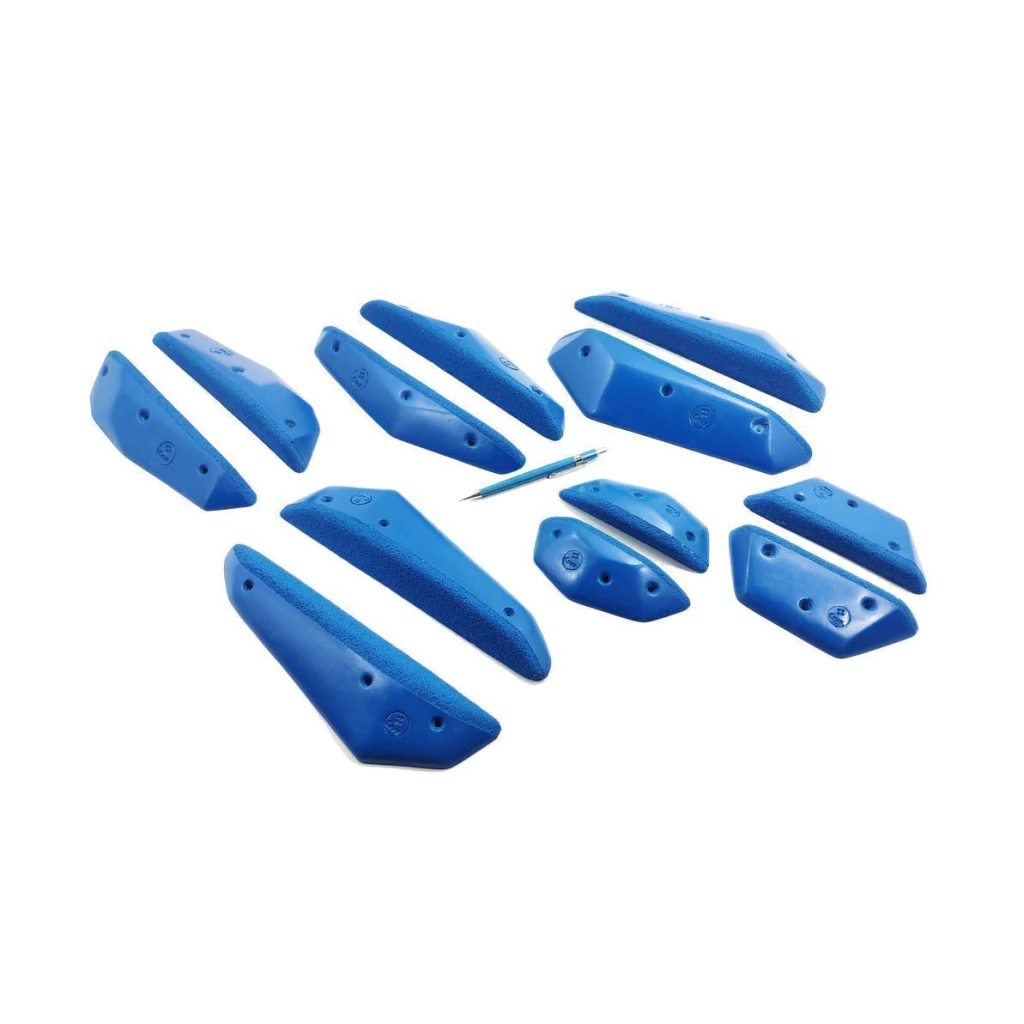 Regletes Facetas — set de agarres Crux, azul