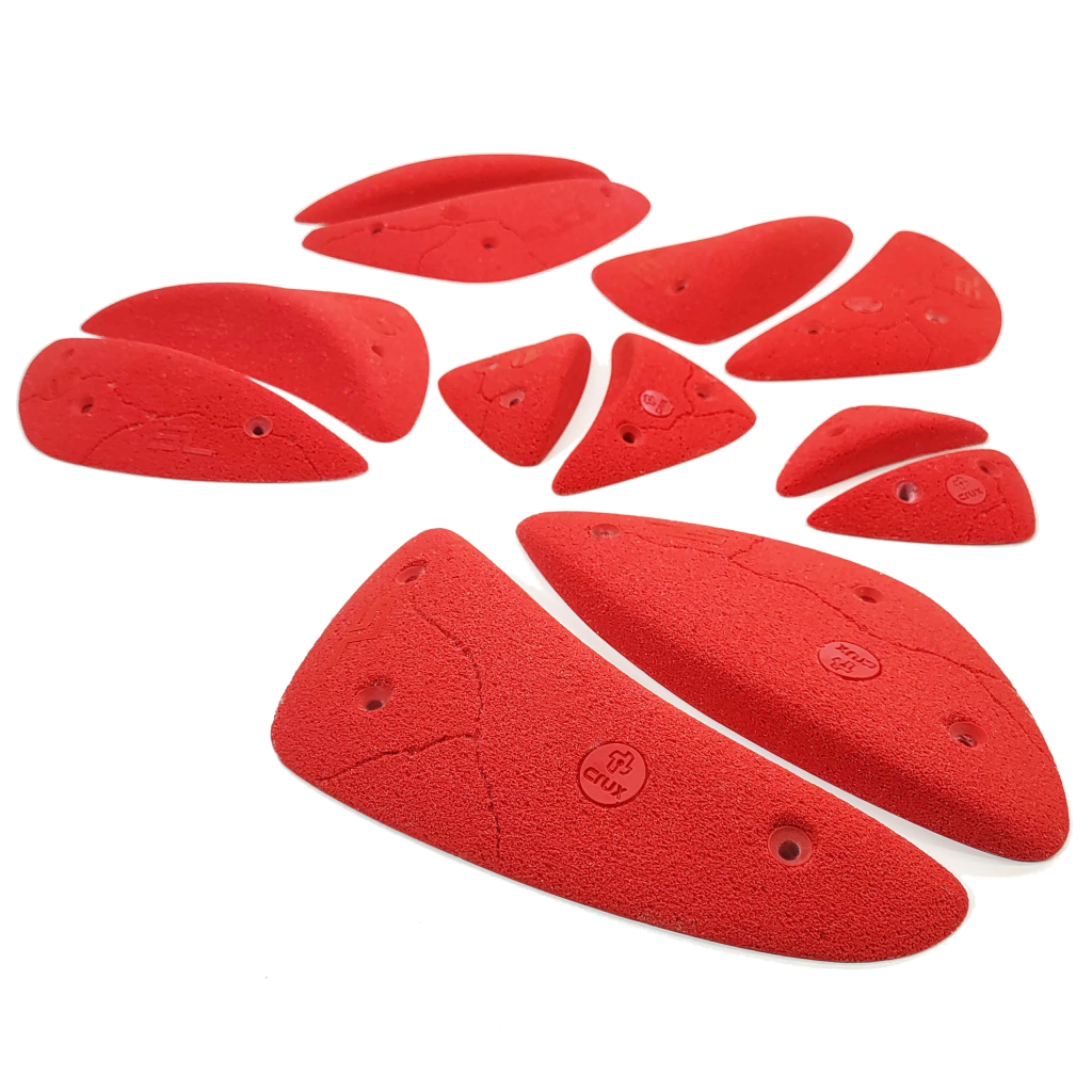 Slice — set de agarres Crux, rojo